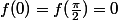 f(0)=f(\frac{\pi}{2})=0